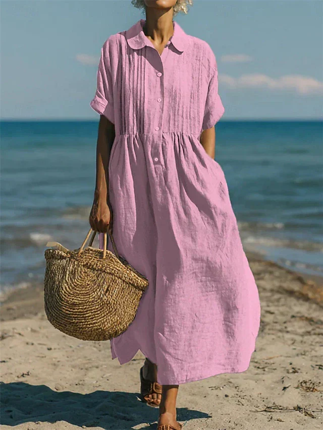 Alice | Cotton Button Shirt Dress - Image 4