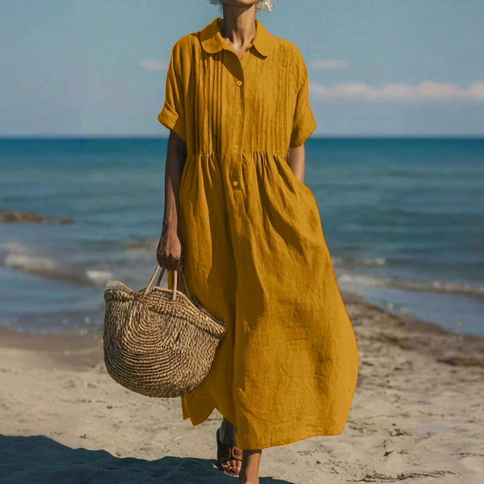 Alice | Cotton Button Shirt Dress - Image 5