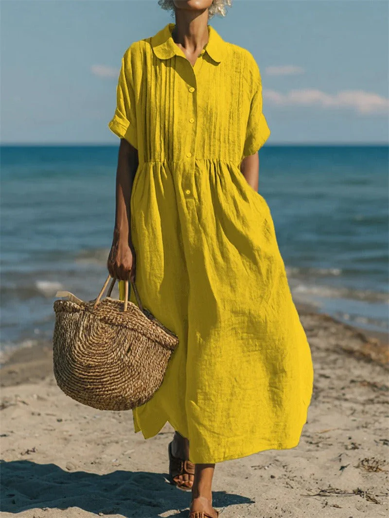 Alice | Cotton Button Shirt Dress - Image 7