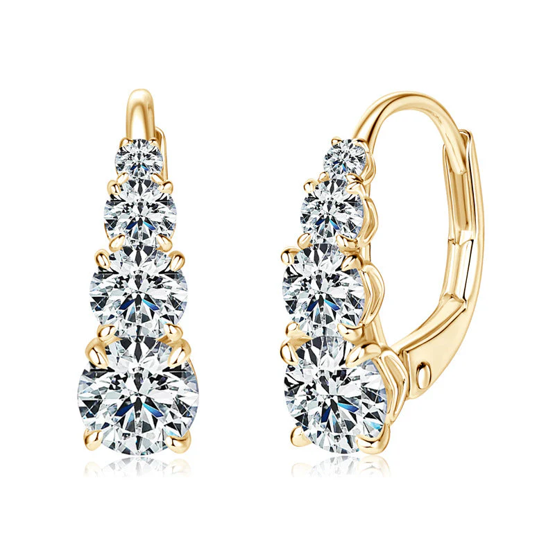 Elorianne | Earrings with Four Stones 18k Gold
