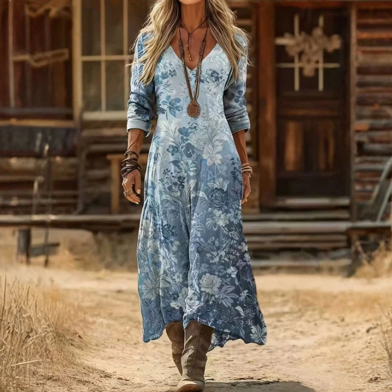 Evelyn | Vintage-Inspired Long Sleeve Casual Dress - Image 2