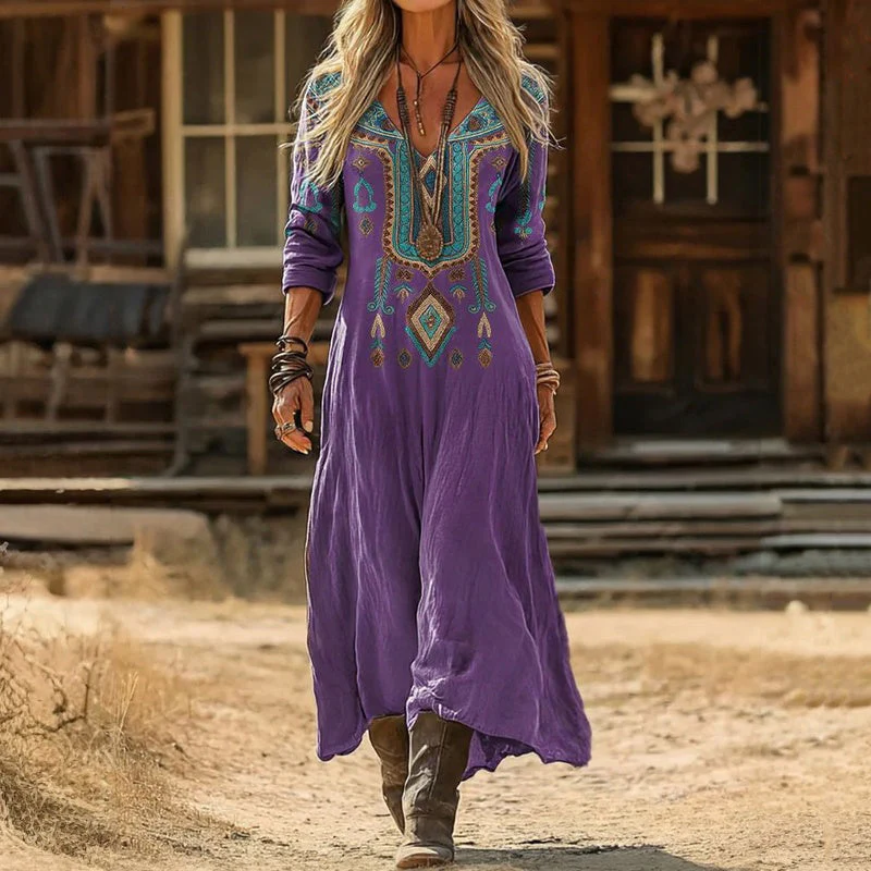Evelyn | Vintage-Inspired Long Sleeve Casual Dress - Image 2