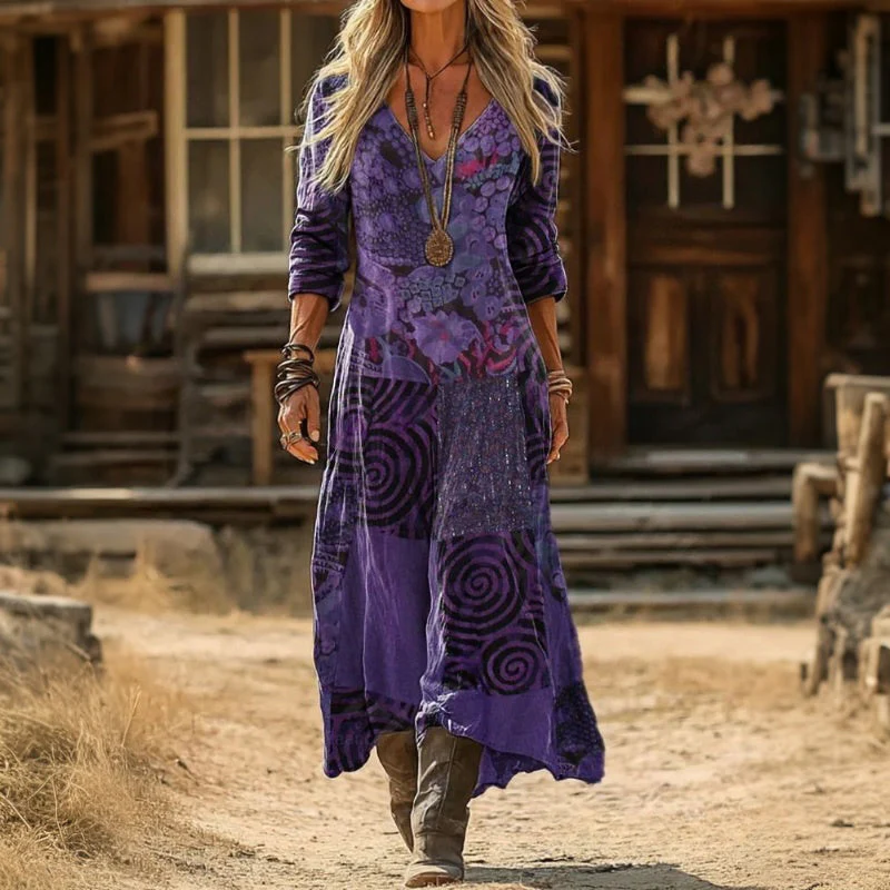 Evelyn | Vintage-Inspired Long Sleeve Casual Dress - Image 2