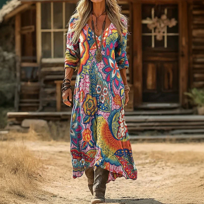 Evelyn | Vintage-Inspired Long Sleeve Casual Dress - Image 2