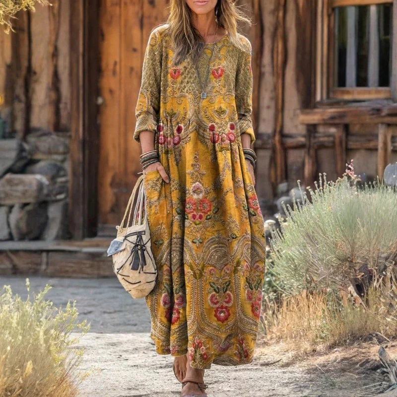 Evelyn | Vintage-Inspired Long Sleeve Casual Dress - Image 2