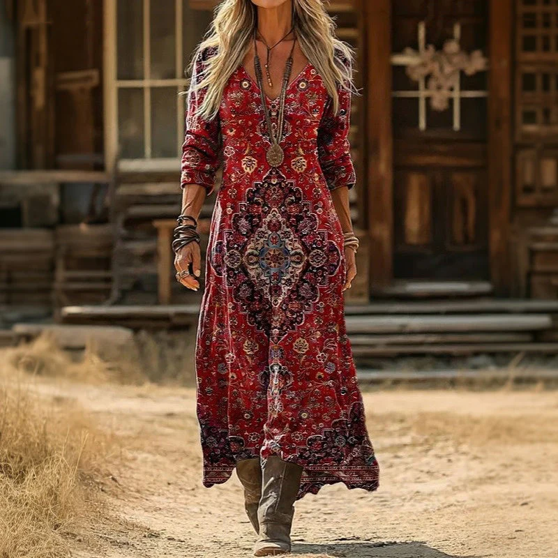 Evelyn | Vintage-Inspired Long Sleeve Casual Dress - Image 2