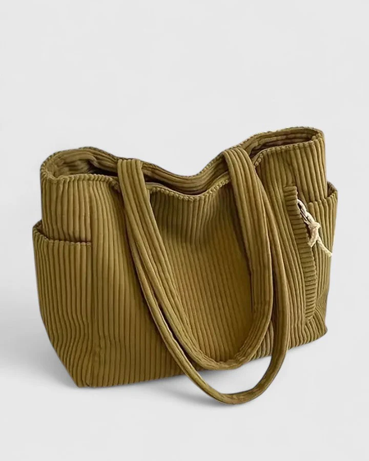 Liorane | Luxurious Ribbed Tote Bag with Cord Detail - Image 3