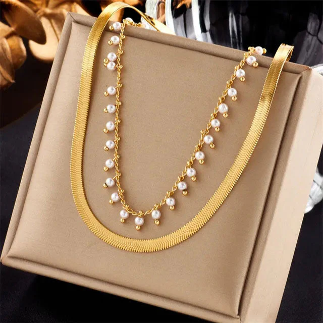 Marizanne | Luxe Snake Choker & Pearl Jewelry Set 18K Gold - Image 4
