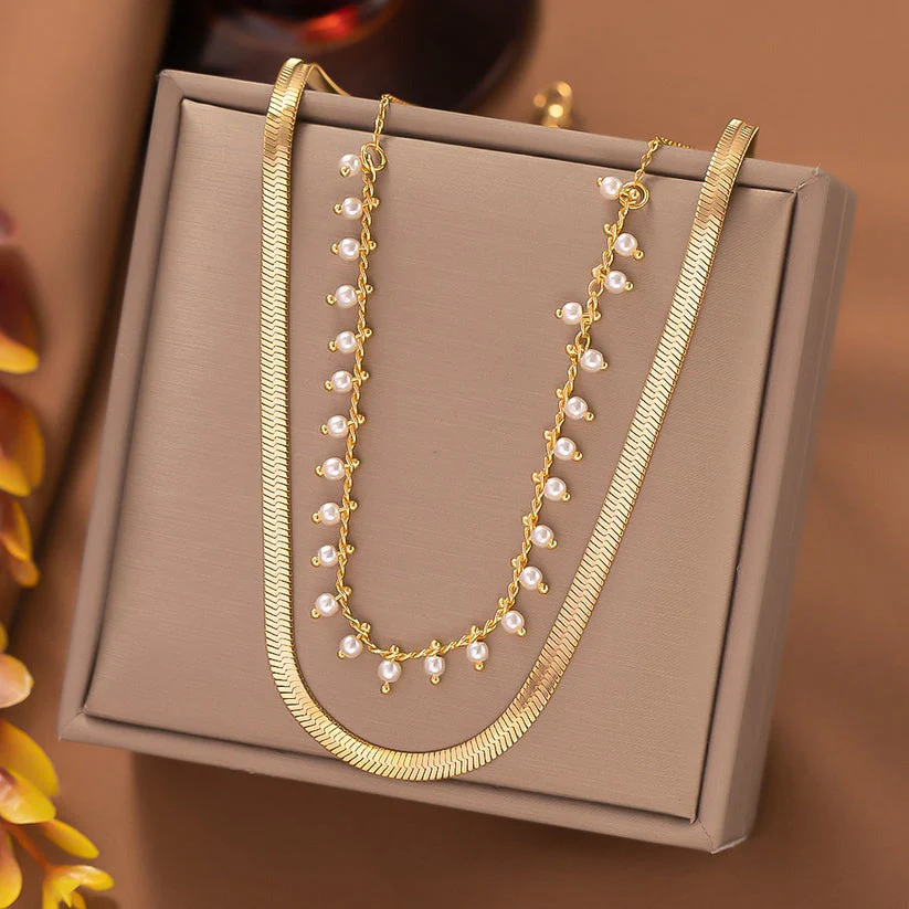 Marizanne | Luxe Snake Choker & Pearl Jewelry Set 18K Gold - Image 6