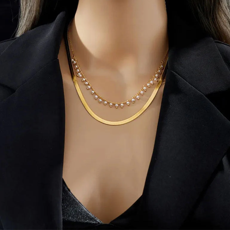 Marizanne | Luxe Snake Choker & Pearl Jewelry Set 18K Gold - Image 7