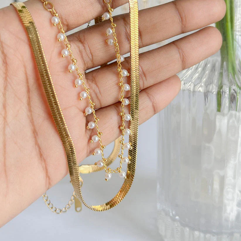 Marizanne | Luxe Snake Choker & Pearl Jewelry Set 18K Gold - Image 9