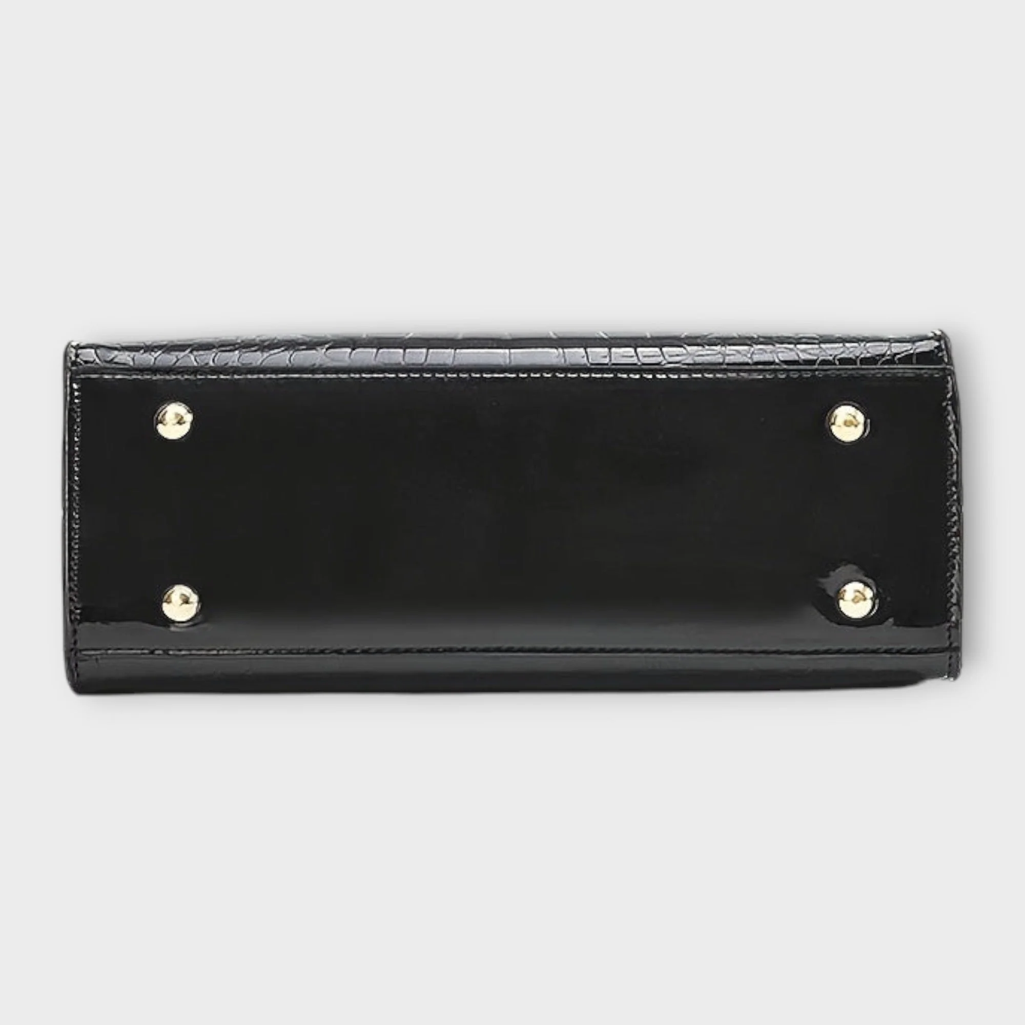 Olivia - Glossy Crocodile Pattern Handbag - Image 8