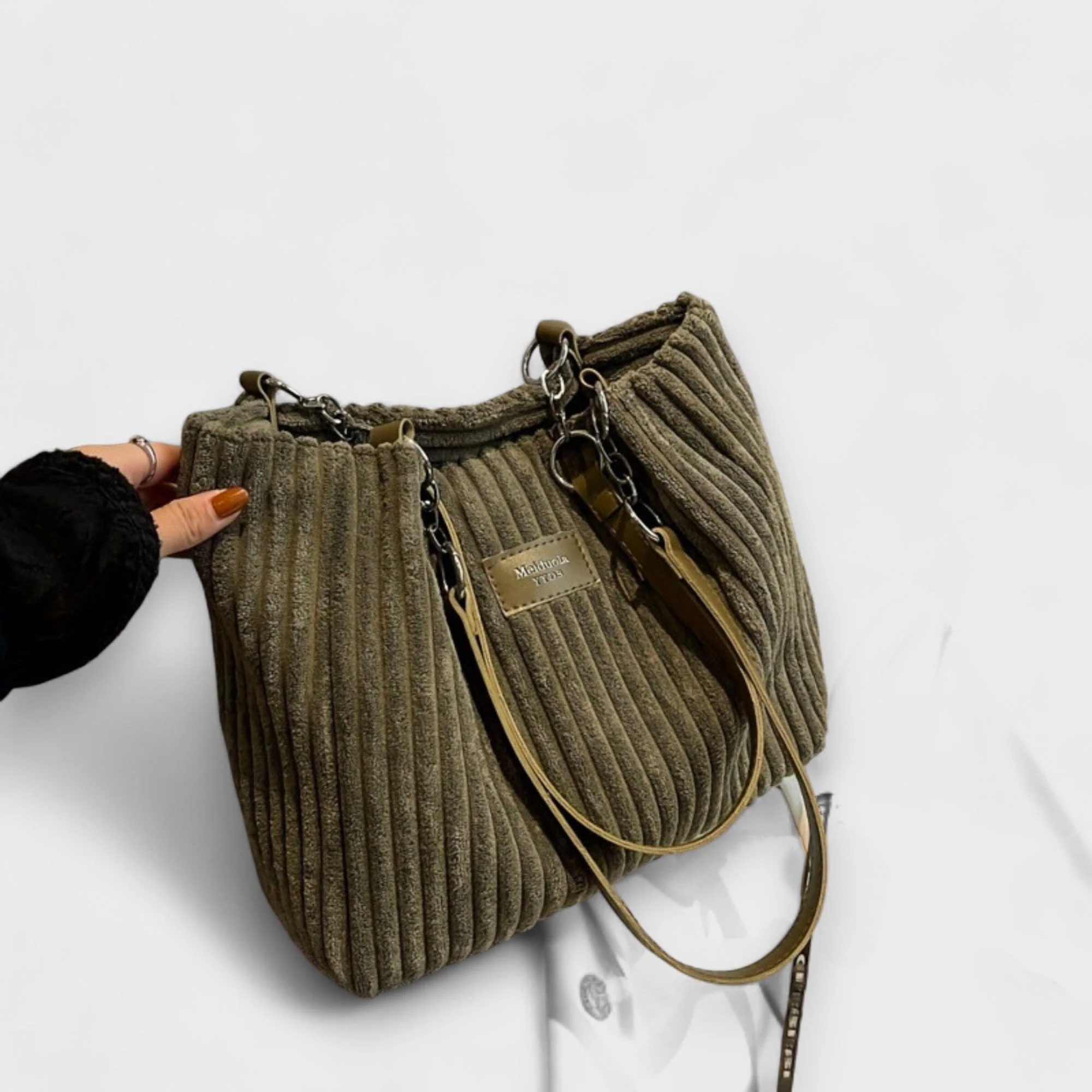 Olivia - Soft Cord Shoulder Bag - Image 4